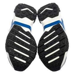 Pre Owned حذاء رياضي تودز نعل سميك شانكي جلد وشبك أبيض/ أزرق مقاس 42