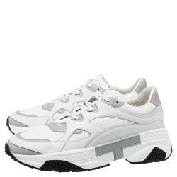 مملوكة مسبقًا Tod's White Leather and Mesh Active Sporty Sneakers Size 44