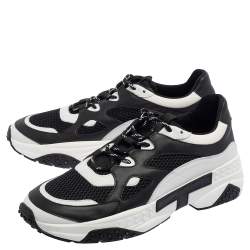 Pre Owned حذاء رياضي تودز اكتيف سبورتي شبك و جلد أبيض و أسود مقاس 45.5