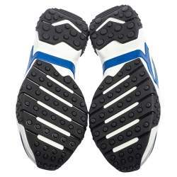 Pre Owned Tod's Blue/White Leather And Mesh Active Sporty Sneakers Size 44