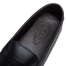 مملوكة مسبقًا Tod's Black Leather Penny Slip On Loafers Size 47