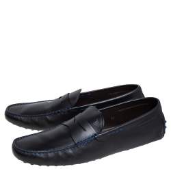 مملوكة مسبقًا Tod's Black Leather Penny Slip On Loafers Size 47