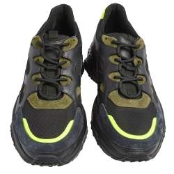 Pre Owned Tod's Multicolor Mesh And Leather Low Top Sneakers Size 44