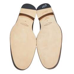 Pre Owned Tod's Brown Leather Slip On Loafers Size 45.5