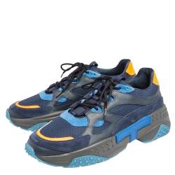 Pre Owned حذاء رياضي تودز منخفض من أعلى جلد وسويدي متعدد الألوان مقاس 43