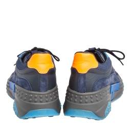 Pre Owned حذاء رياضي تودز منخفض من أعلى جلد وسويدي متعدد الألوان مقاس 43