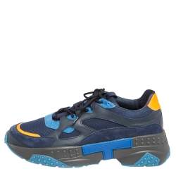 Pre Owned حذاء رياضي تودز منخفض من أعلى جلد وسويدي متعدد الألوان مقاس 43