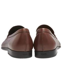 مملوكة مسبقًا Tod's Brown Leather Slip On Loafers Size 46.5