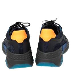 Pre Owned Tod's Multicolor Suede And Leather Low Top Sneakers Size 43