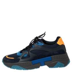 Pre Owned Tod's Multicolor Suede And Leather Low Top Sneakers Size 43