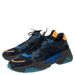 Pre Owned Tod's Multicolor Suede And Leather Low Top Sneakers Size 43