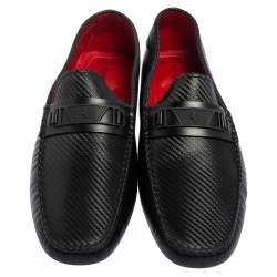 Pre Owned Tod's Black Leather Slip On Loafers Size 47