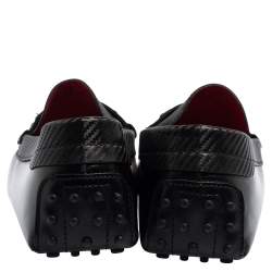 Pre Owned Tod's Black Leather Slip On Loafers Size 47