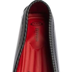 Pre Owned Tod's Black Leather Slip On Loafers Size 47