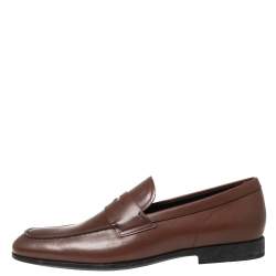 مملوكة مسبقًا Tod's Brown Leather Slip On Loafers Size 42.5