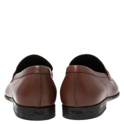 مملوكة مسبقًا Tod's Brown Leather Slip On Loafers Size 42.5