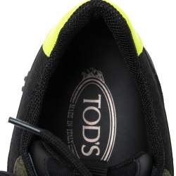 Pre Owned Tod's Multicolor Leather, Mesh and Suede Lace-Up Sneakers Size 42.5
