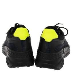 Pre Owned Tod's Multicolor Leather, Mesh and Suede Lace-Up Sneakers Size 42.5