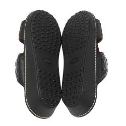 Pre Owned صندل سلايد تودز جلد بني داكن مقاس 42