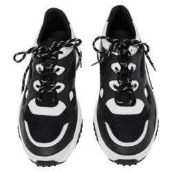 مملوكة مسبقًا حذاء رياضي تودز شبك وجلد أسود / أبيض برباط مقاس 44