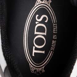 مملوكة مسبقًا حذاء رياضي تودز شبك وجلد أسود / أبيض برباط مقاس 44