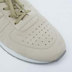 Pre Owned Tods Light Green Suede Perforated Low Top Sneakers Size 45.5