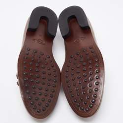 Pre Owned حذاء لوفرز تودز جلد بني شراشيب مقاس 44.5