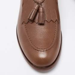 Pre Owned حذاء لوفرز تودز جلد بني شراشيب مقاس 44.5