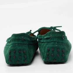 Pre Owned حذاء لوفرز تودز غومينو دريفينغ سويدي أخضر داكن مقاس 42