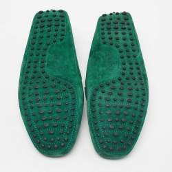 Pre Owned حذاء لوفرز تودز غومينو دريفينغ سويدي أخضر داكن مقاس 42