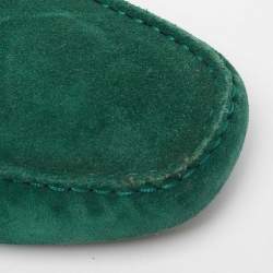 Pre Owned حذاء لوفرز تودز غومينو دريفينغ سويدي أخضر داكن مقاس 42