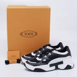 مملوكة مسبقًا حذاء رياضي تودز أكتيف سبورتي شبكة وجلد أبيض/أسود مقاس 42