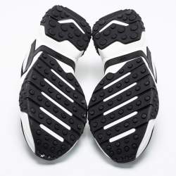 Tod's Black/White Leather And Mesh Active Sporty Sneakers Size 42.5
