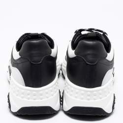 Tod's Black/White Leather And Mesh Active Sporty Sneakers Size 42.5
