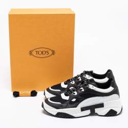 مملوكة مسبقًا حذاء رياضي تودز أكتيف سبورتي شبكة وجلد أبيض/أسود مقاس 44