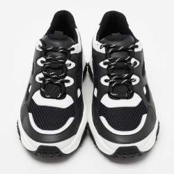 Tod's Black/White Mesh and Leather Chunky Sneakers Size 42