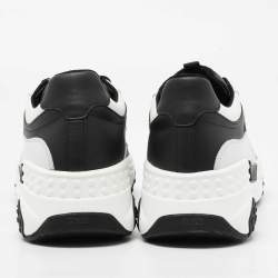 Tod's Black/White Mesh and Leather Chunky Sneakers Size 42