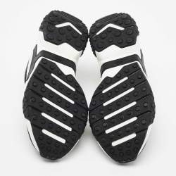 Tod's Black/White Mesh and Leather Chunky Sneakers Size 42