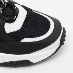 Tod's Black/White Mesh and Leather Chunky Sneakers Size 42