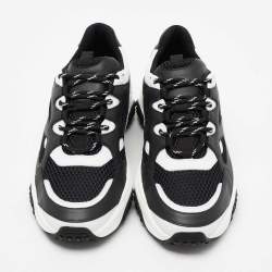 Tod's Black/White Mesh and Leather Chunky Sneakers Size 42.5
