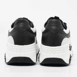 Tod's Black/White Mesh and Leather Chunky Sneakers Size 42.5