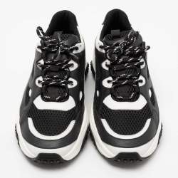 Tod's Black/White Mesh and Leather Chunky Platform Sneakers Size 43