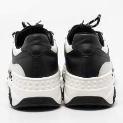 Tod's Black/White Mesh and Leather Chunky Platform Sneakers Size 43