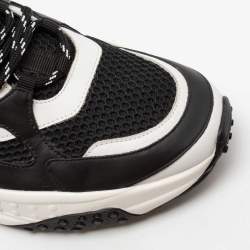 Tod's Black/White Mesh and Leather Chunky Platform Sneakers Size 43