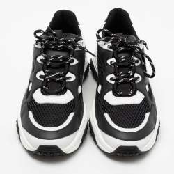 Tod's Black/White Mesh and Leather Chunky Platform Sneakers Size 42