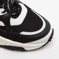 Tod's Black/White Mesh and Leather Chunky Platform Sneakers Size 42
