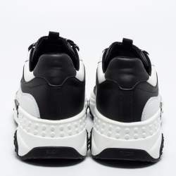 Tod's Black/White Mesh and Leather Chunky Platform Sneakers Size 44