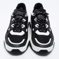 Tod's Black/White Mesh and Leather Chunky Platform Sneakers Size 44