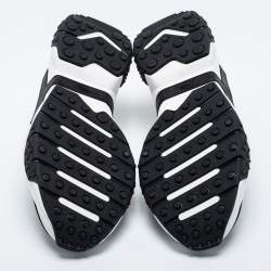 Tod's Black/White Mesh And Leather Chunky Lace Up Sneakers Size 44.5