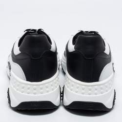 Tod's Black/White Mesh And Leather Chunky Lace Up Sneakers Size 44.5